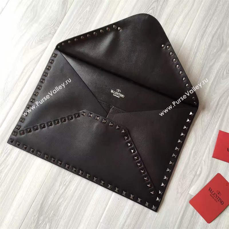 Valentino large black clutch rockstud bag 4916