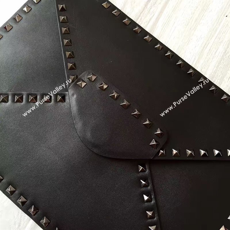 Valentino large black clutch rockstud bag 4916