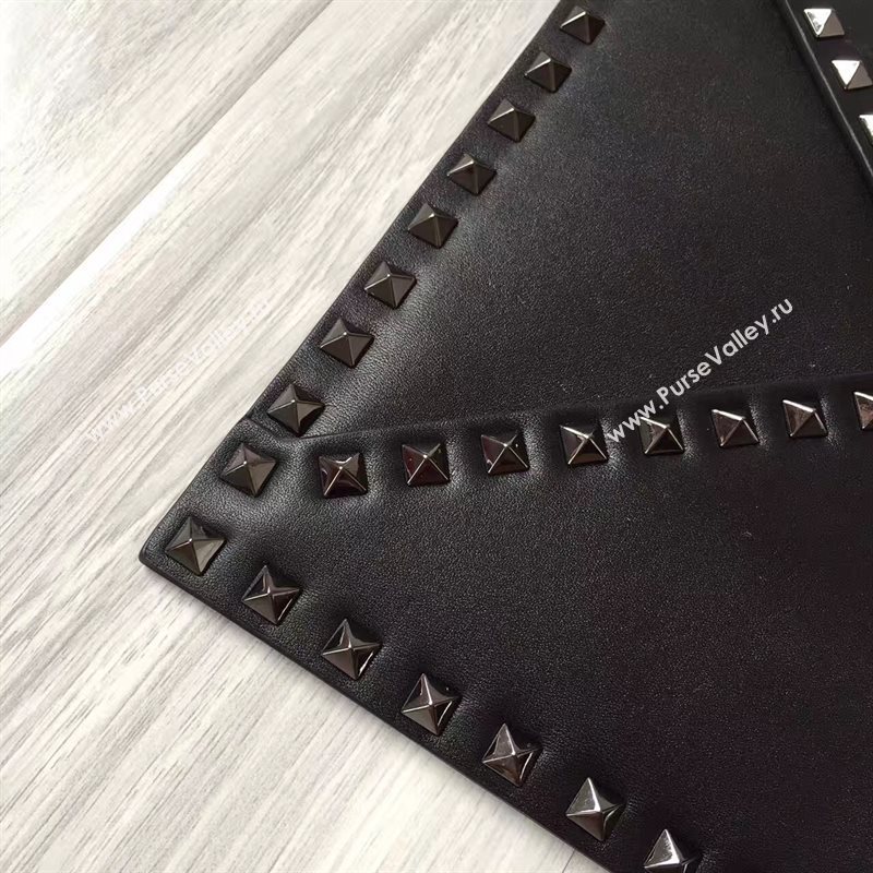 Valentino large black clutch rockstud bag 4916