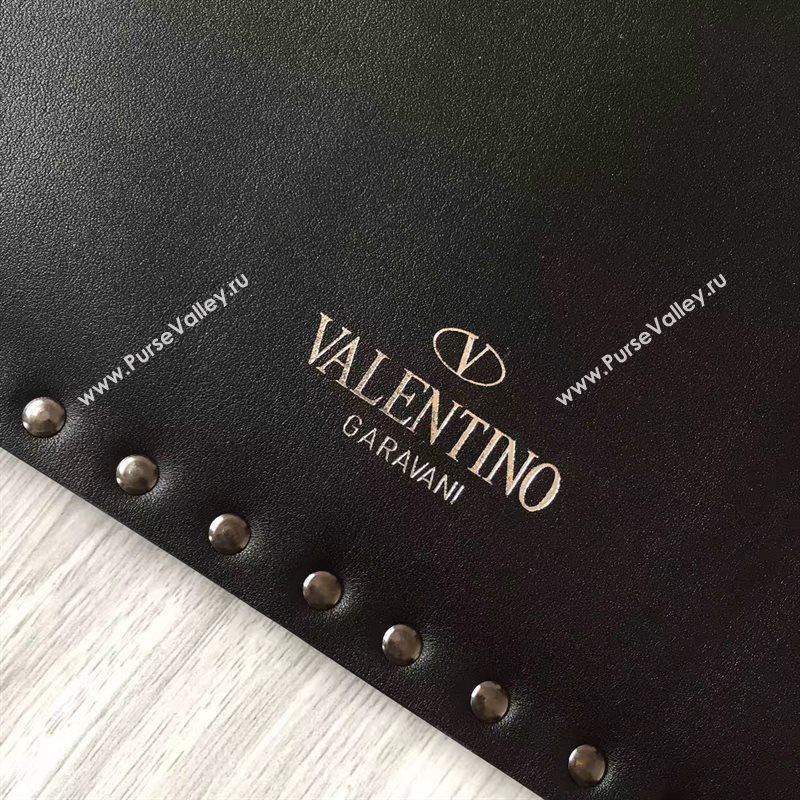 Valentino large black clutch rockstud bag 4916