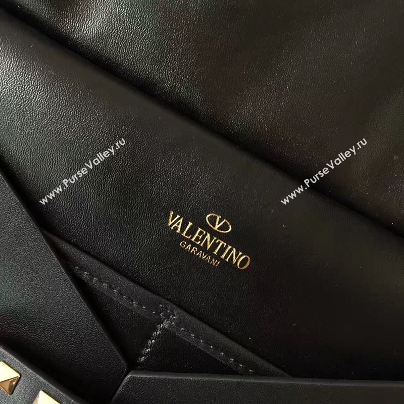 Valentino large rockstud clutch black gold v bag 4917