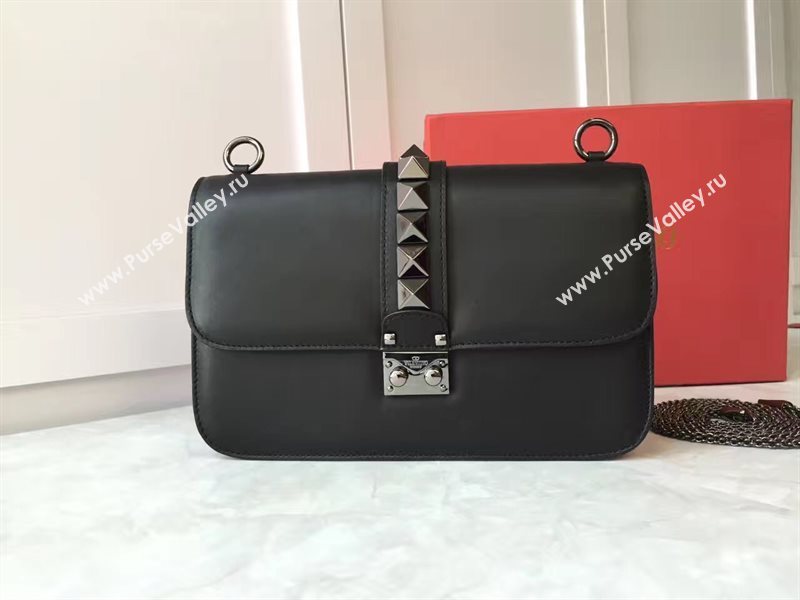 Valentino smooth black large chain body cross bag 4924