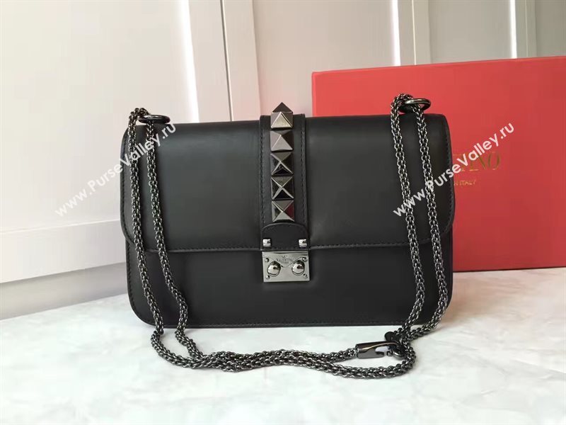 Valentino smooth black large chain body cross bag 4924