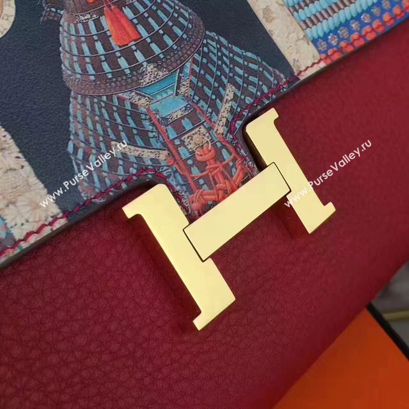 Hermes large Constance top leather wallet red bag 5040