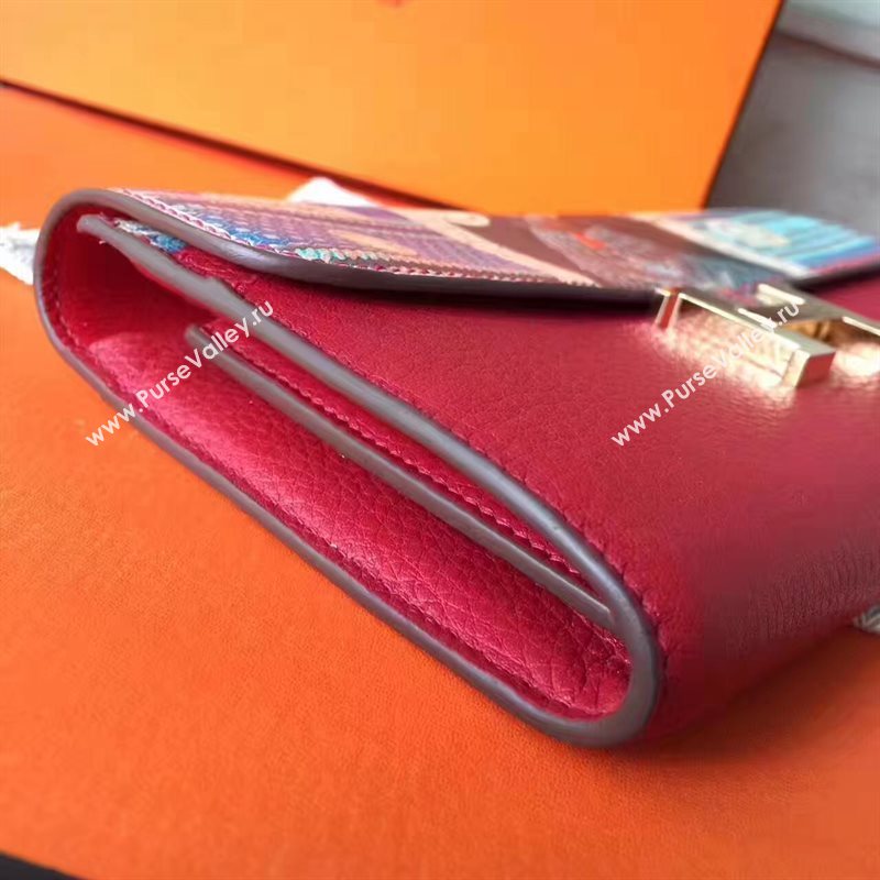 Hermes large Constance top leather wallet red bag 5040