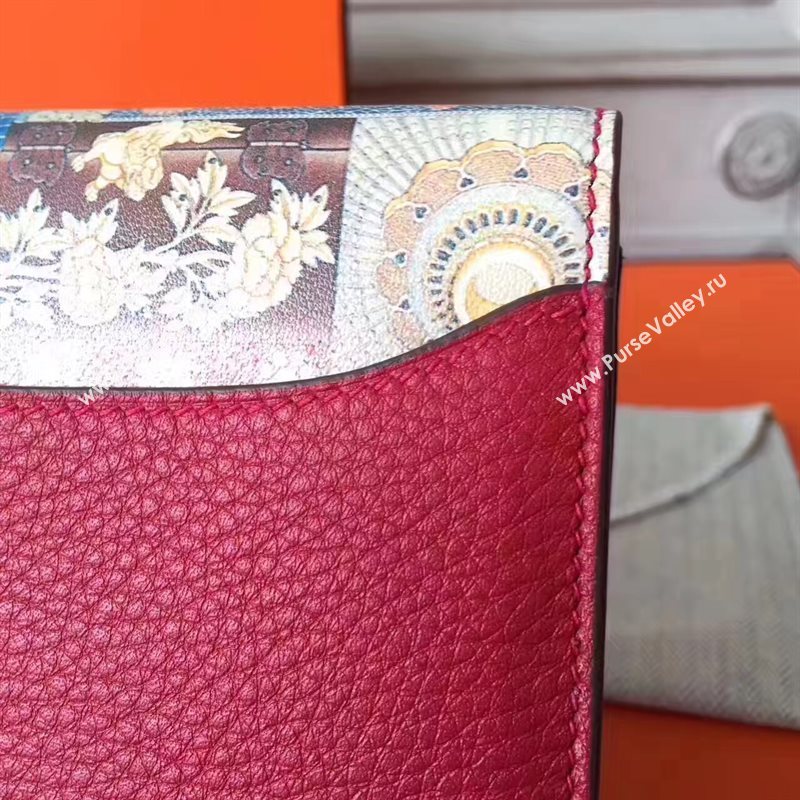 Hermes large Constance top leather wallet red bag 5040