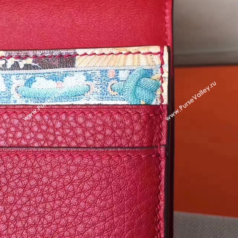 Hermes large Constance top leather wallet red bag 5040
