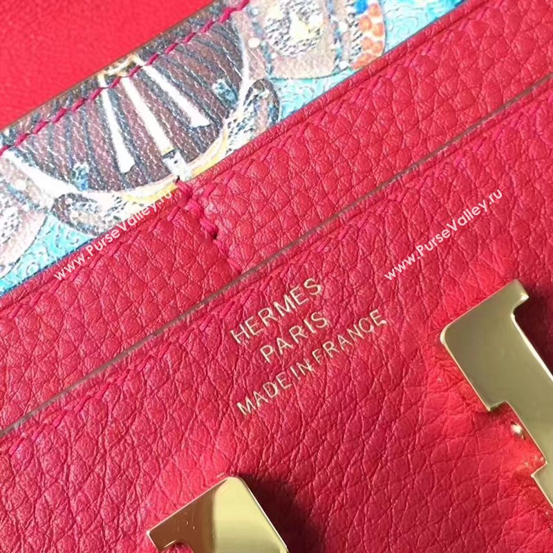 Hermes large Constance top leather wallet red bag 5040