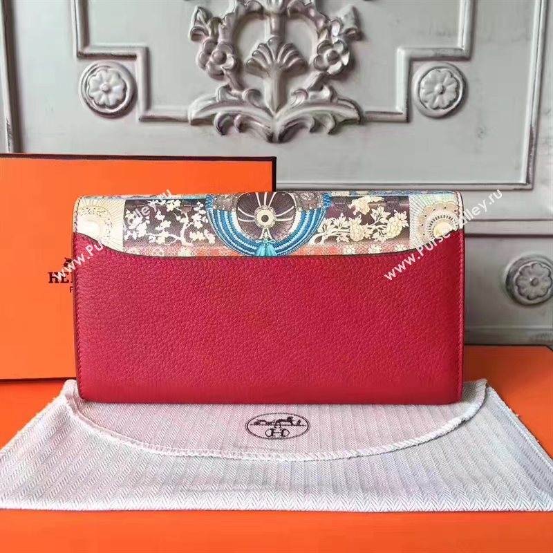 Hermes large Constance top leather wallet red bag 5040