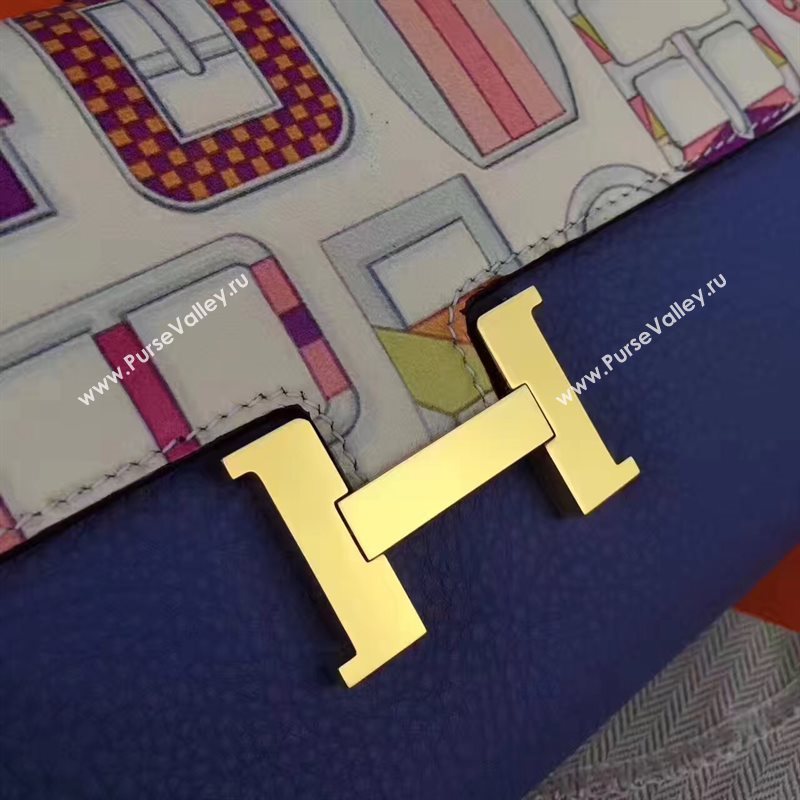 Hermes large Constance top leather wallet blue bag 5041