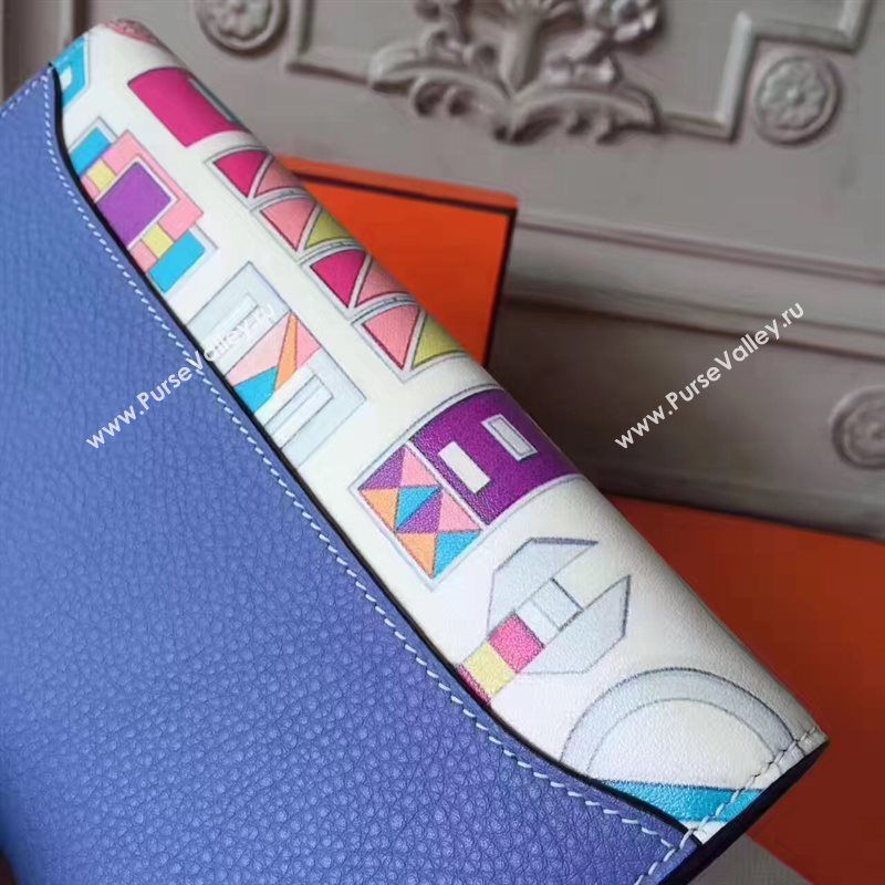 Hermes large Constance top leather wallet blue bag 5041