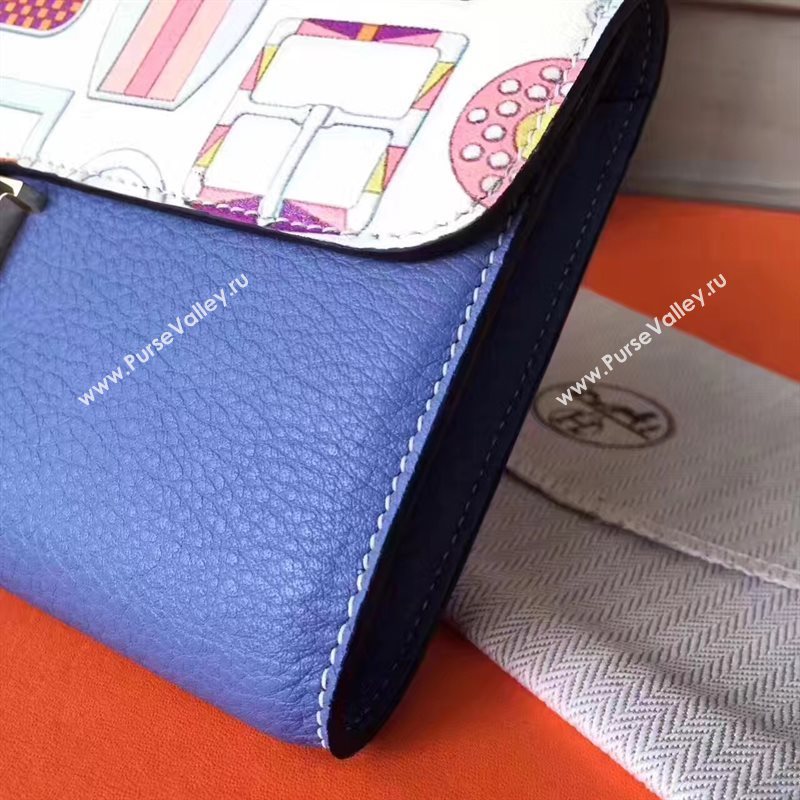 Hermes large Constance top leather wallet blue bag 5041