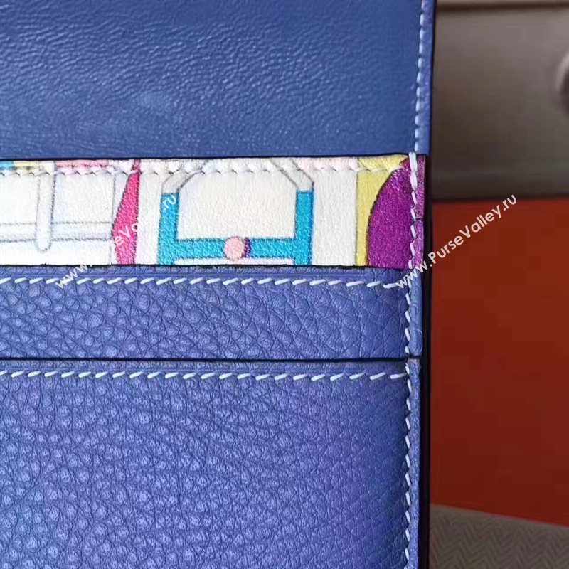 Hermes large Constance top leather wallet blue bag 5041
