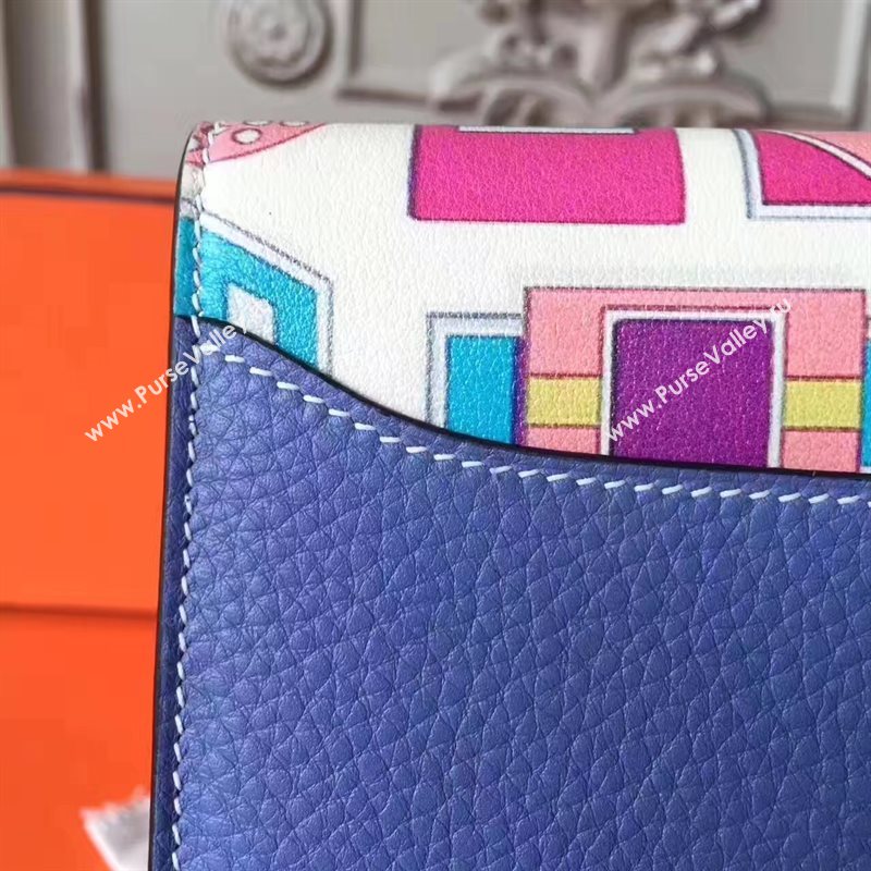Hermes large Constance top leather wallet blue bag 5041