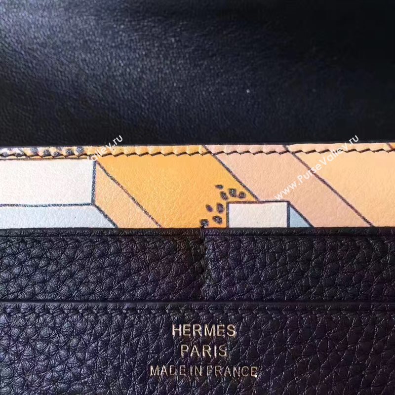 Hermes large Constance top leather wallet black bag 5042
