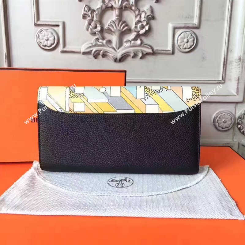 Hermes large Constance top leather wallet black bag 5042