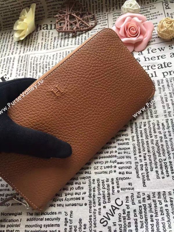 Hermes large wallet tan bag 5045