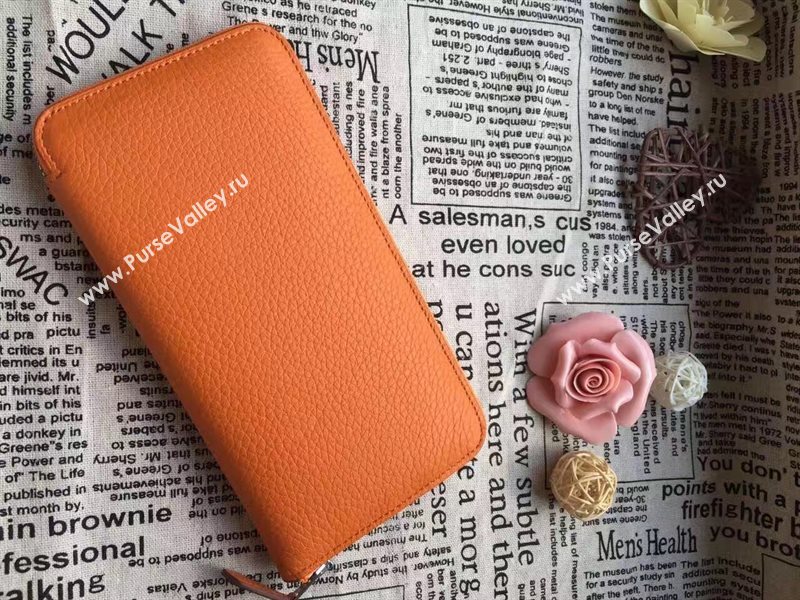 Hermes large wallet orange bag 5046