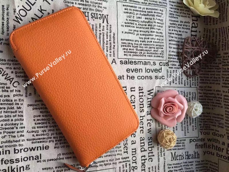 Hermes large wallet orange bag 5046