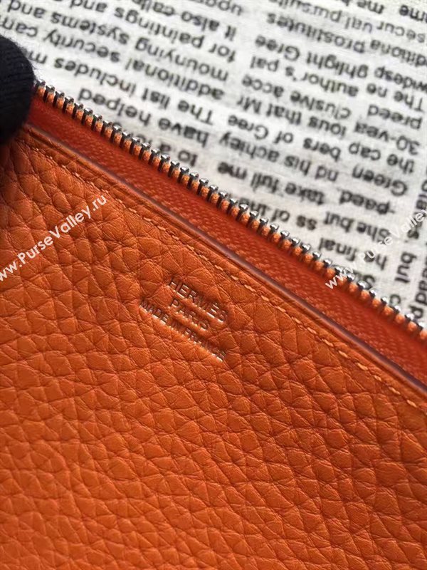 Hermes large wallet orange bag 5046
