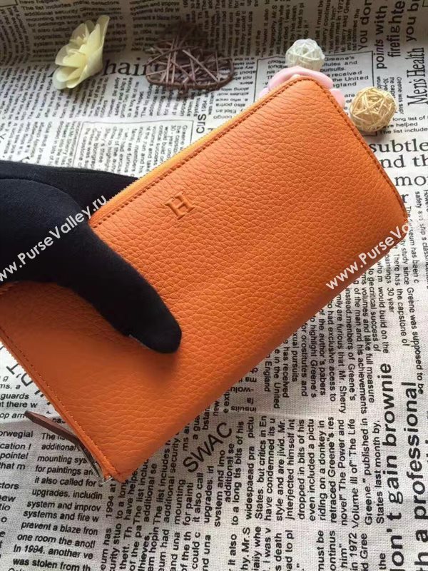 Hermes large wallet orange bag 5046