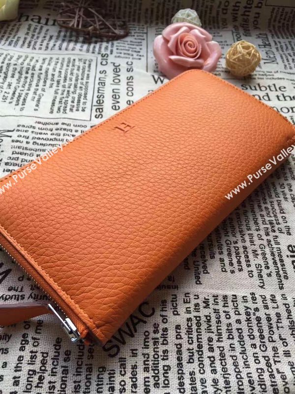 Hermes large wallet orange bag 5046