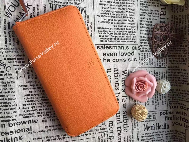 Hermes large wallet orange bag 5046