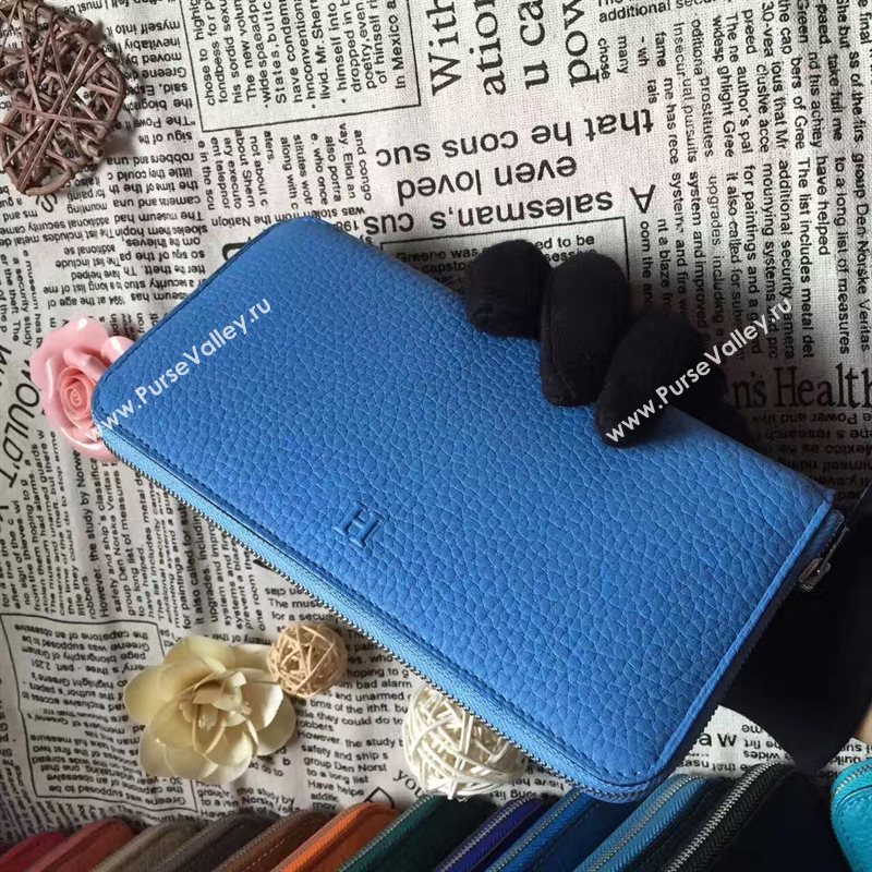 Hermes large wallet blue bag 5047