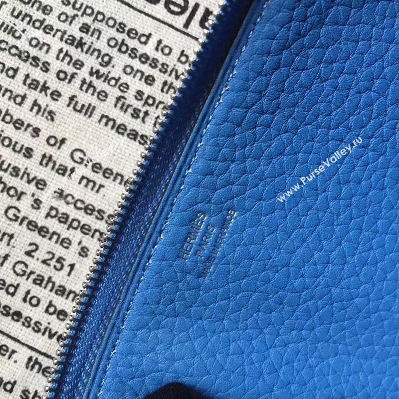 Hermes large wallet blue bag 5047