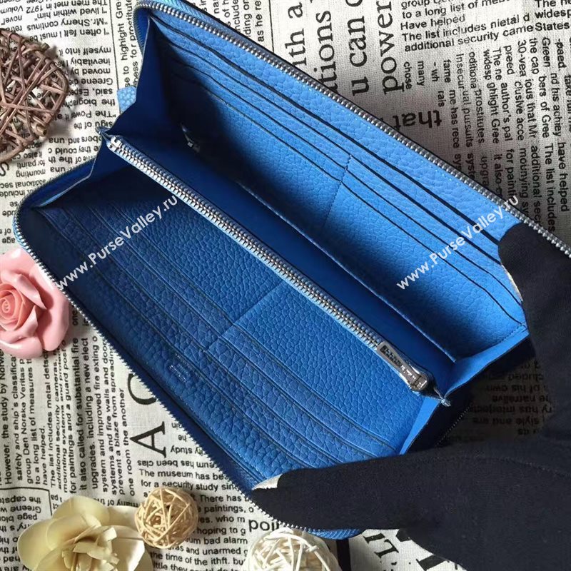 Hermes large wallet blue bag 5047