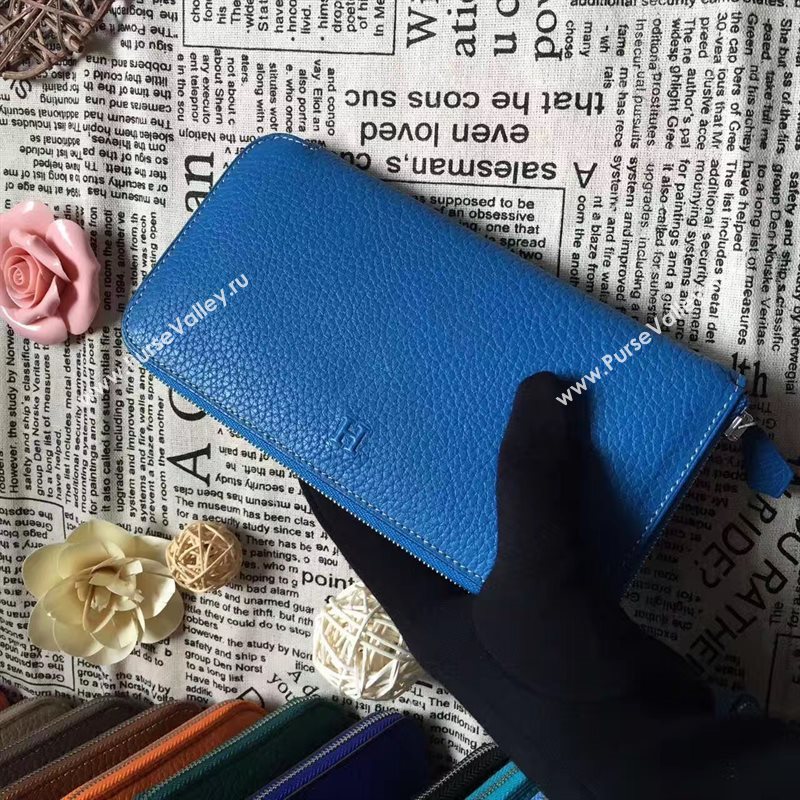 Hermes large wallet blue bag 5047