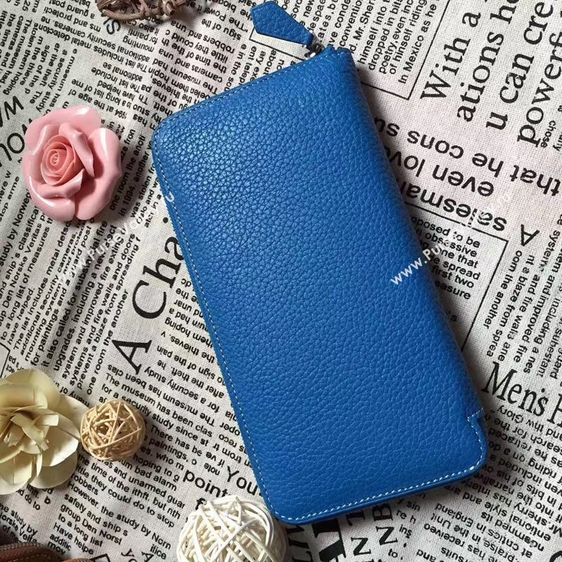Hermes large wallet blue bag 5047