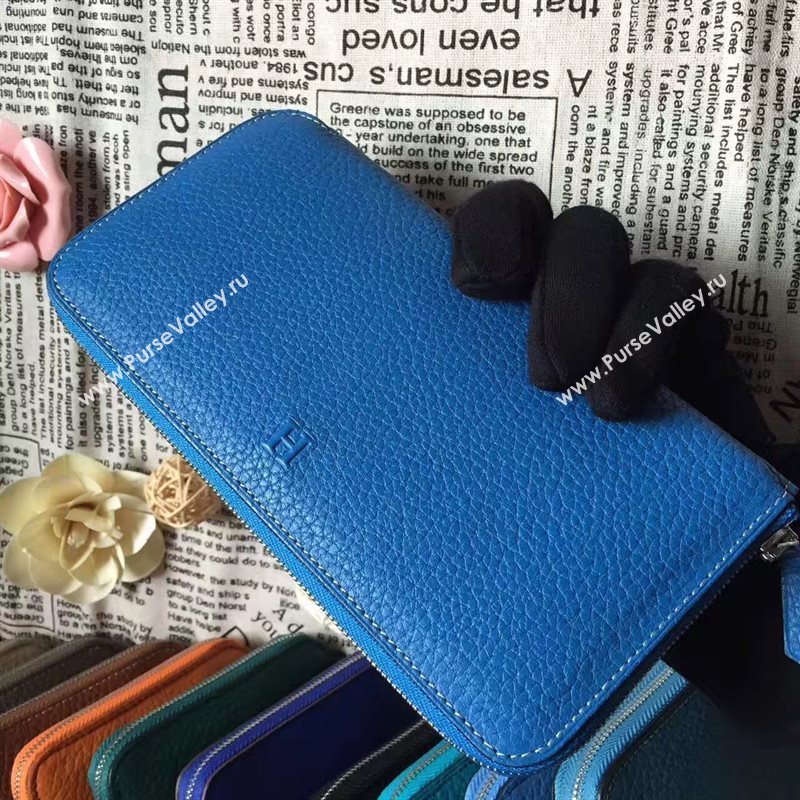 Hermes large wallet blue bag 5047