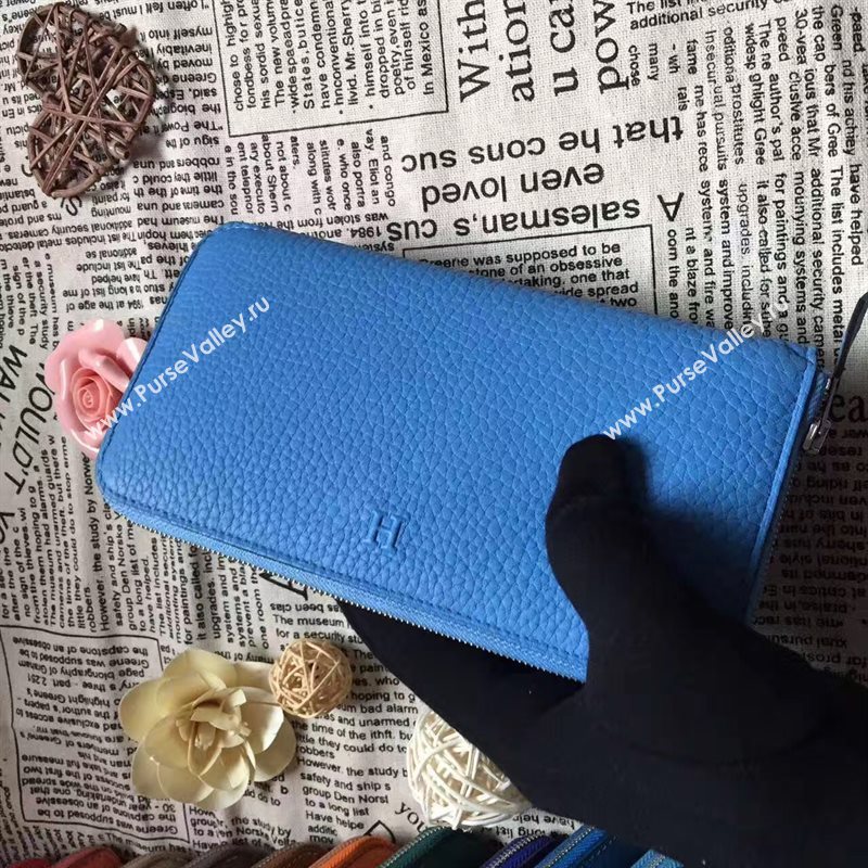 Hermes large wallet blue bag 5047