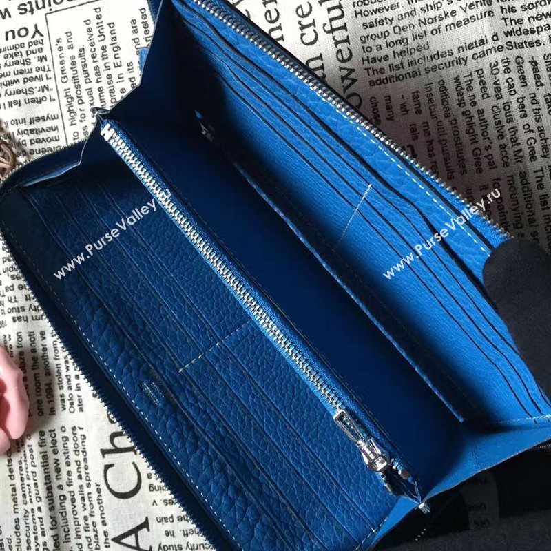 Hermes large wallet blue bag 5047