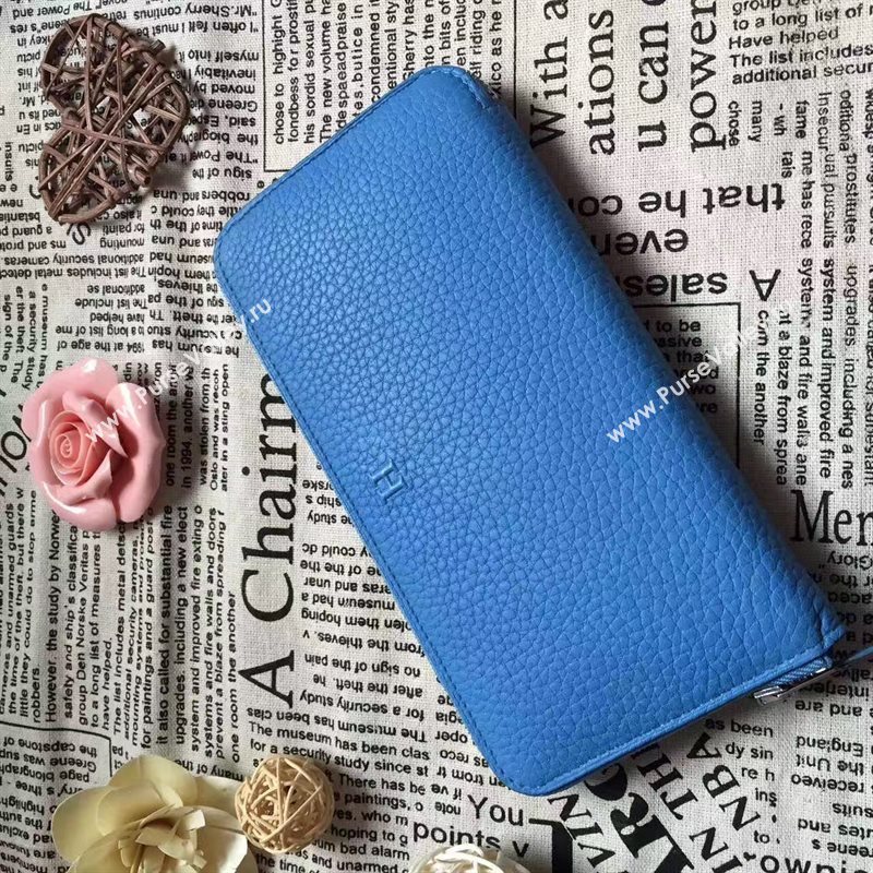Hermes large wallet blue bag 5047