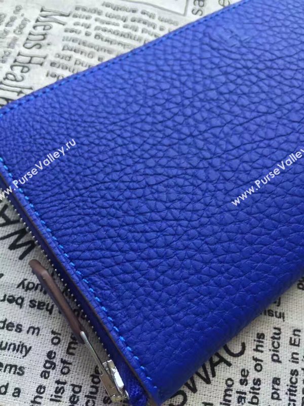 Hermes large zipper wallet blue bag 5051