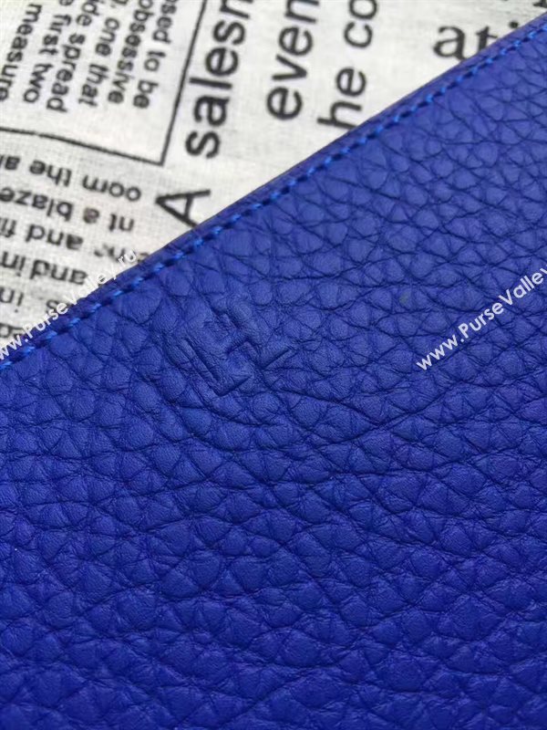 Hermes large zipper wallet blue bag 5051