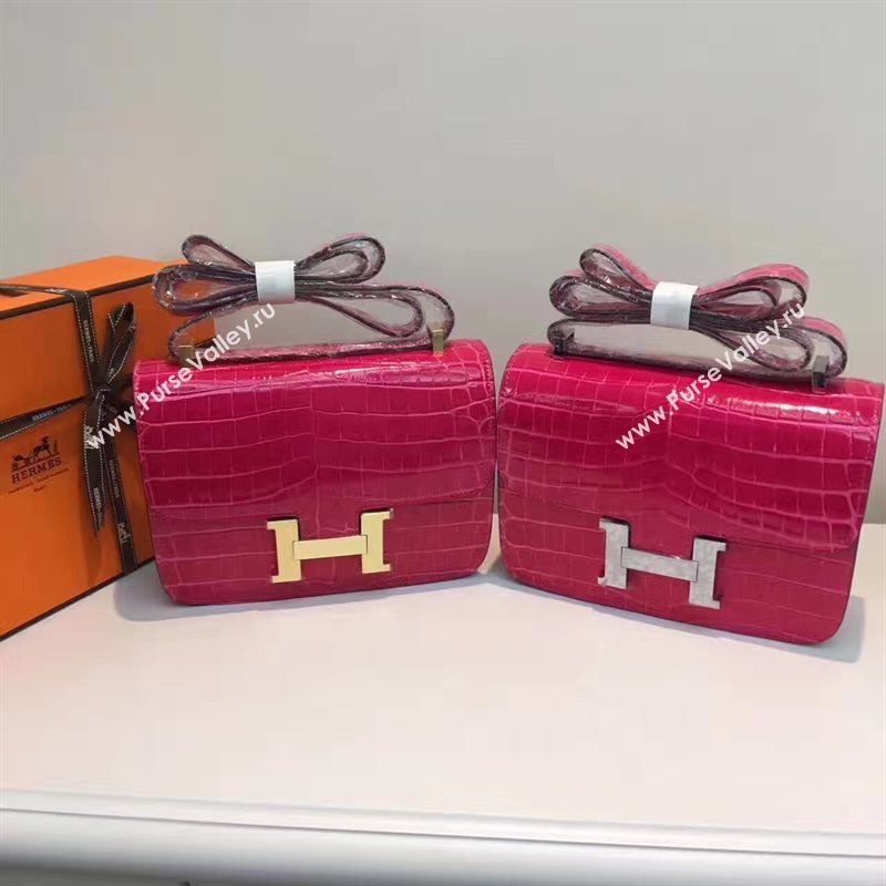 Hermes crocodile Constance red paint bag 5053