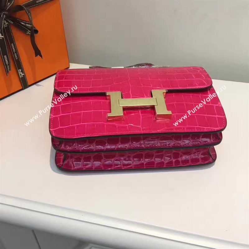 Hermes crocodile Constance red paint bag 5053