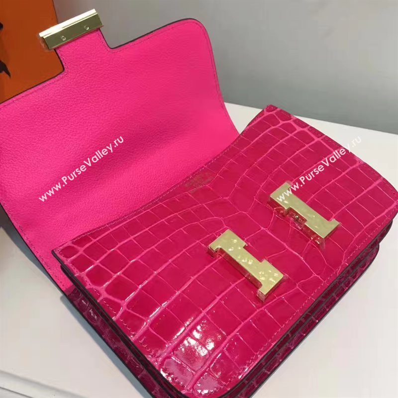 Hermes crocodile Constance red paint bag 5053
