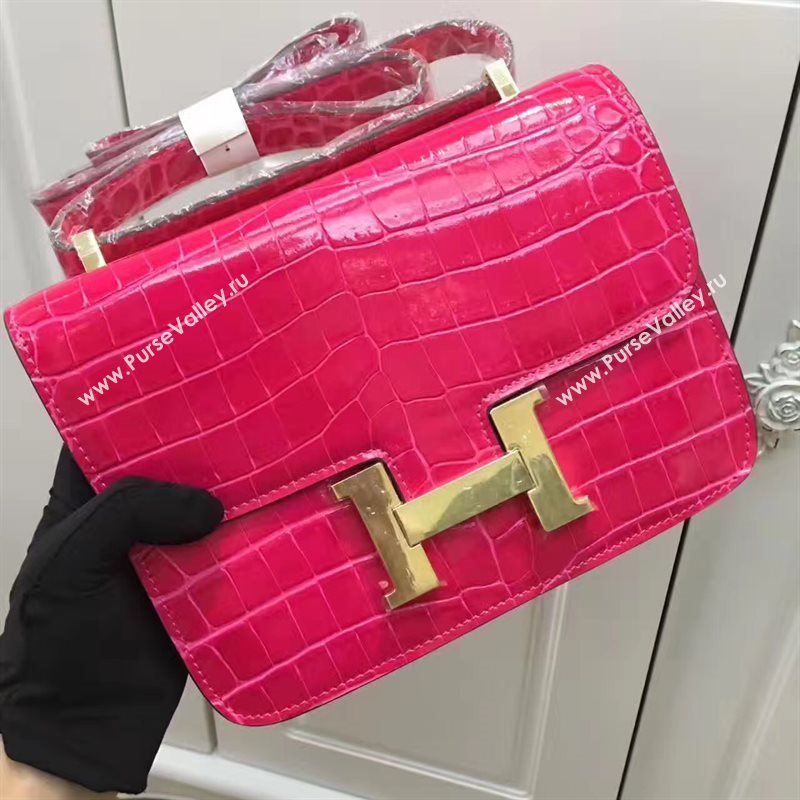 Hermes crocodile Constance red paint bag 5053