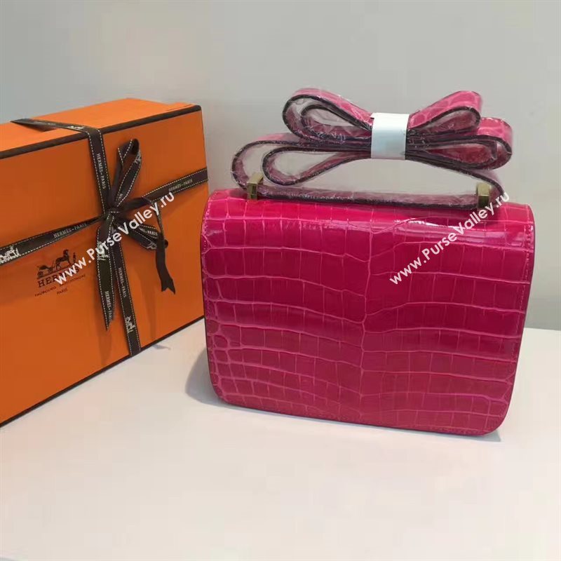 Hermes crocodile Constance red paint bag 5053