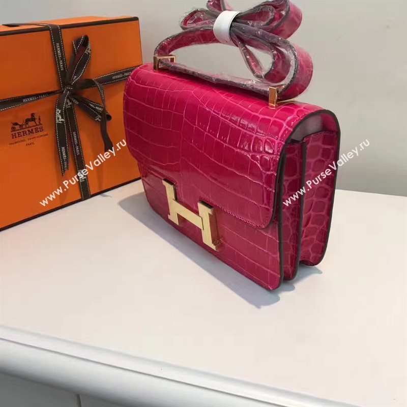 Hermes crocodile Constance red paint bag 5053