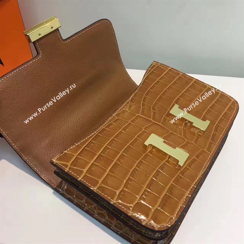 Hermes crocodile Constance tan paint bag 5054