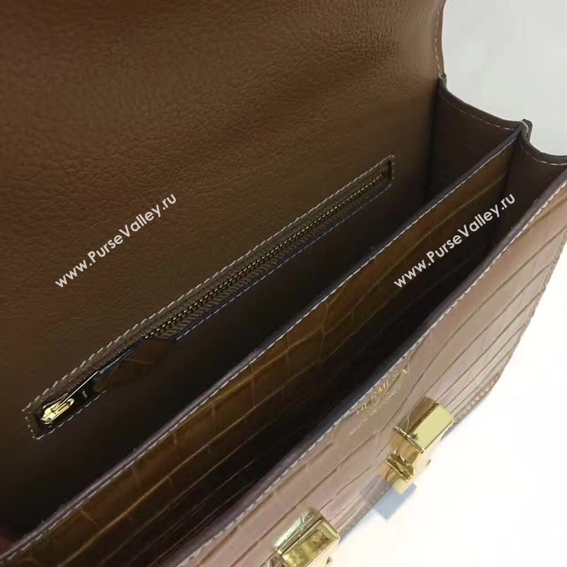Hermes crocodile Constance tan paint bag 5054