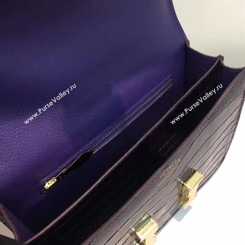 Hermes crocodile Constance black paint bag 5055