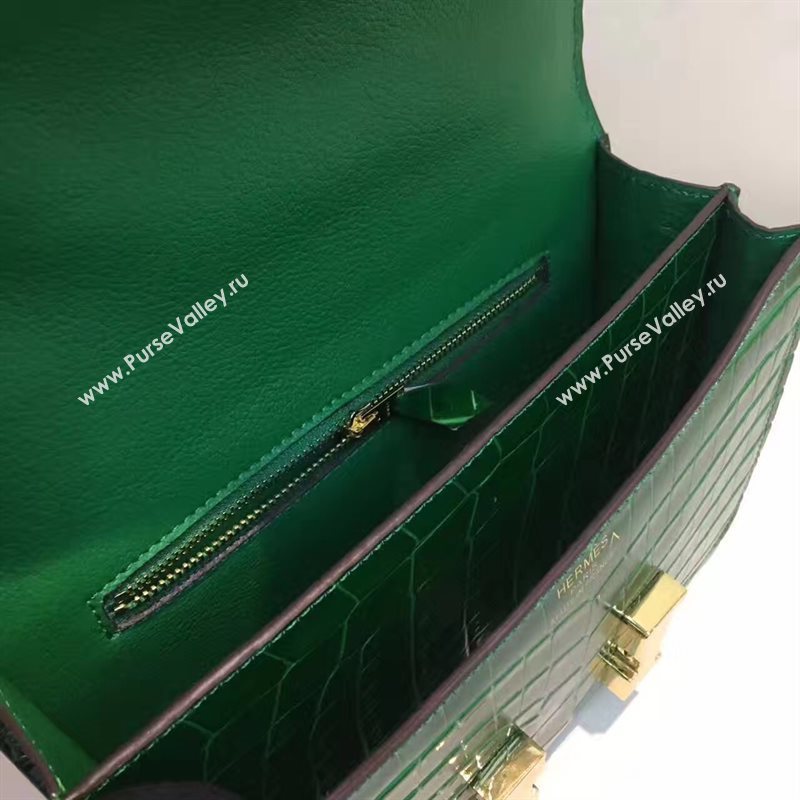 Hermes crocodile Constance green paint bag 5056