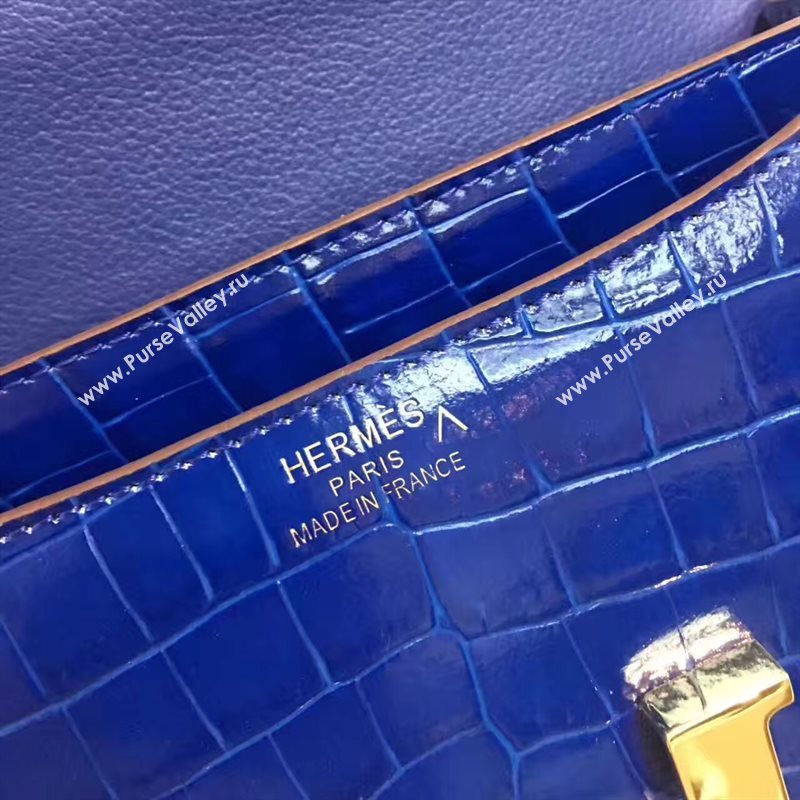 Hermes crocodile Constance navy paint bag 5057