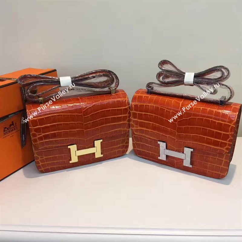 Hermes crocodile orange Constance bag 5058